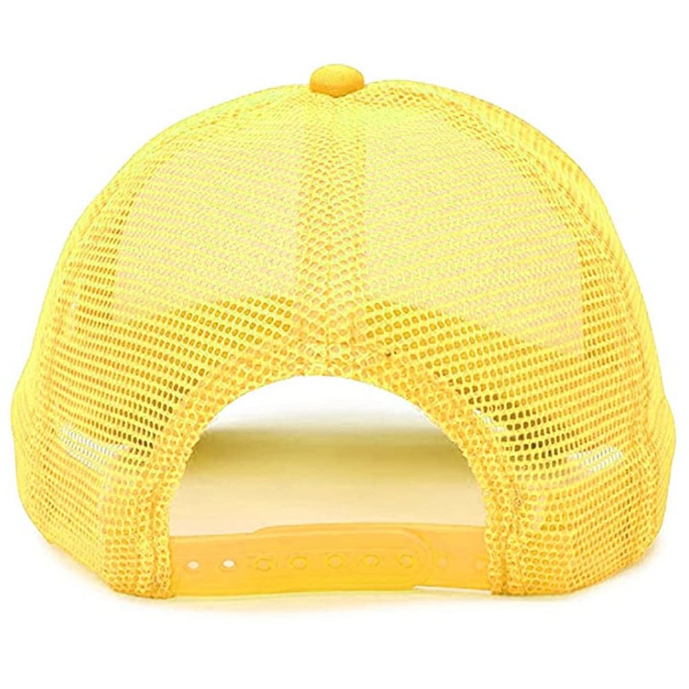 NEW Ferrari Wordmark Logo Foam Trucker Mesh Snapback Hat YELLOW - Picture 2 of 3